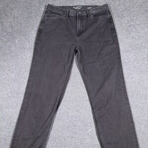 Banana Republic Traveler Jeans Mens 34x30 Black Straight Slim Fit Dark Wash